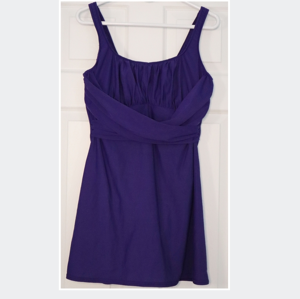 Lands End Swim Dress 18 Purple